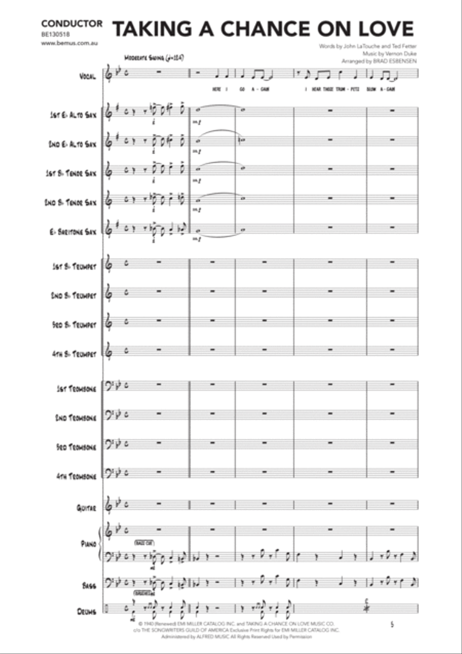 Taking A Chance On Love Jazz Ensemble scores gallery preview page 3