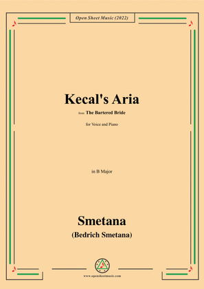 Book cover for Smetana-Kecal's Aria,in B major