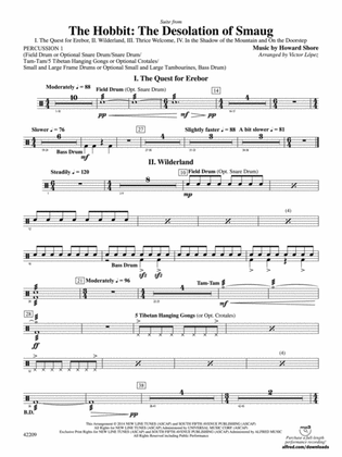 The Hobbit: The Desolation of Smaug, Suite from: 1st Percussion