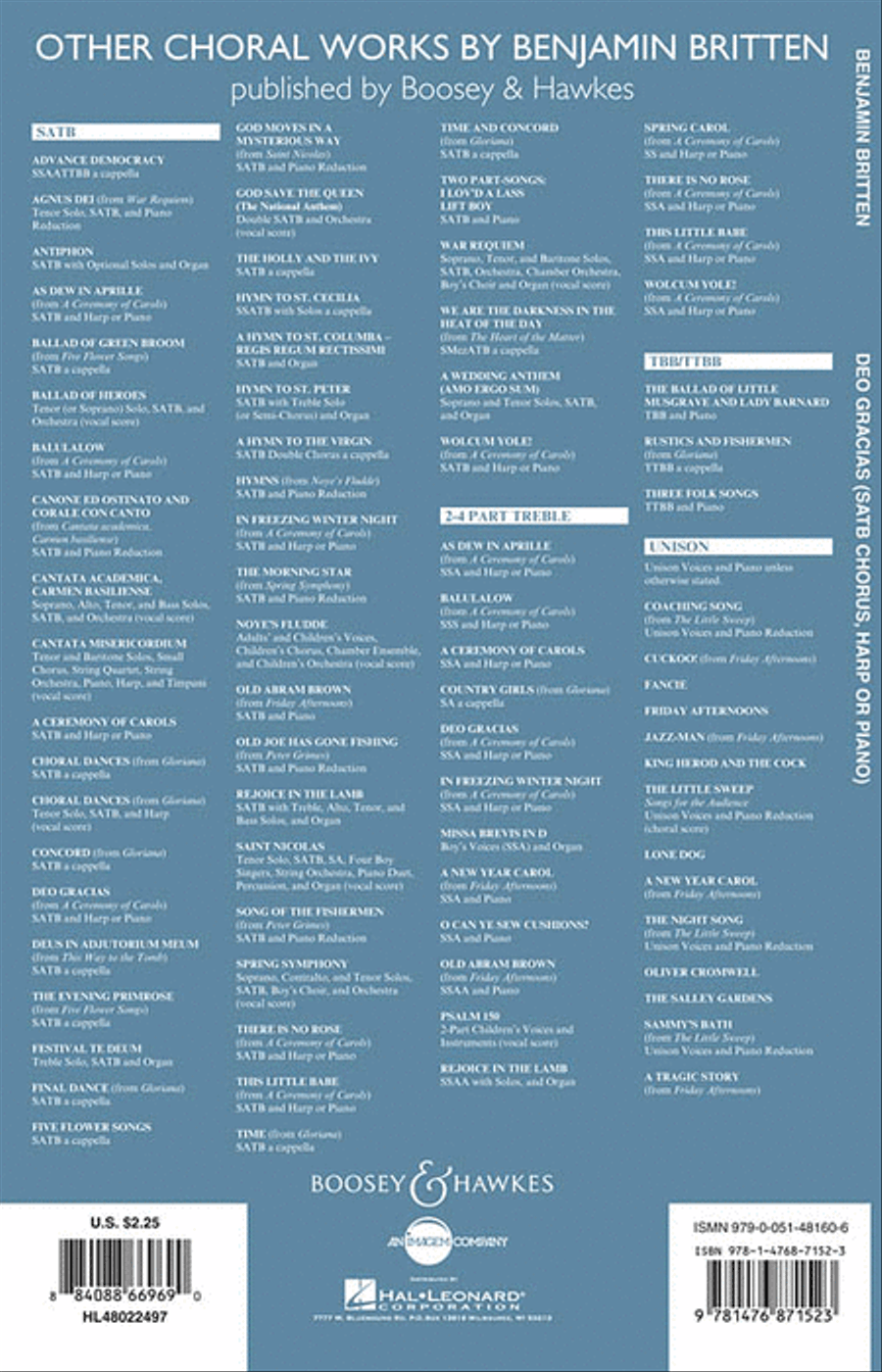 Deo Gracias (from A Ceremony of Carols) 4-Part scores gallery preview page 2