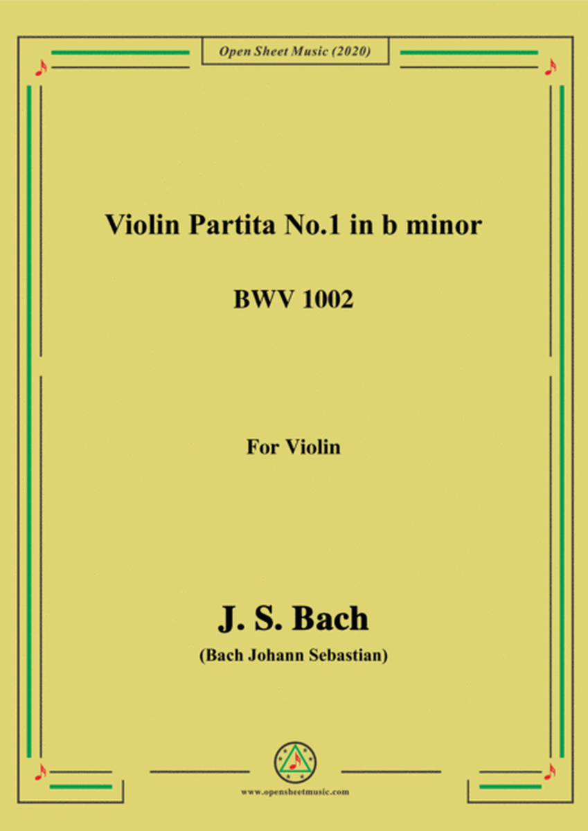 Bach,J.S.-Violin Partita No.1,in b minor,BWV 1002,for Violin image number null