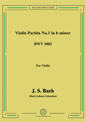 Book cover for Bach,J.S.-Violin Partita No.1,in b minor,BWV 1002,for Violin
