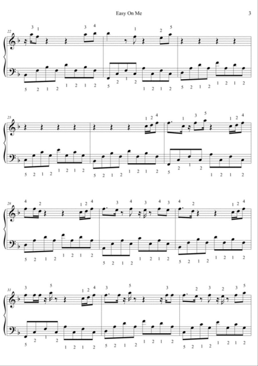 Easy On Me Easy On Me Piano Solo scores gallery preview page 3