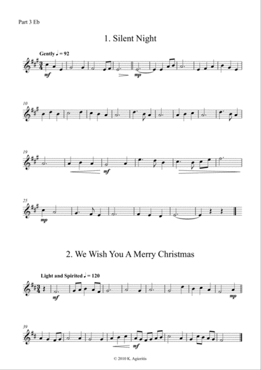 Carols for Four (or more) - Fifteen Carols with Flexible Instrumentation - Part 3 - Eb Treble Clef Concert Band scores gallery preview page 5