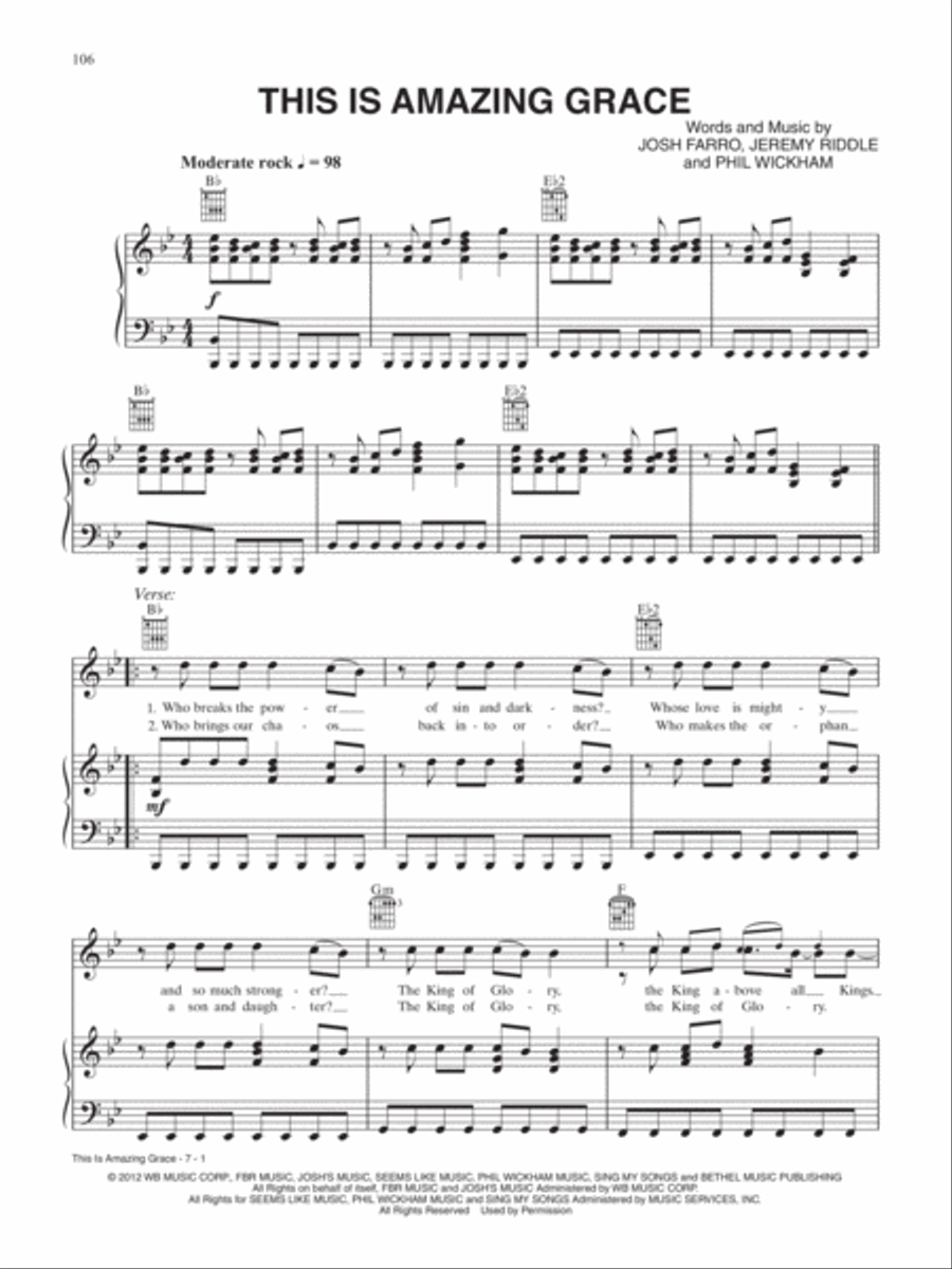 2015 Modern Worship Hits Piano, Vocal, Guitar scores gallery preview page 6