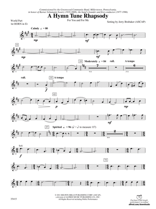 A Hymn Tune Rhapsody: (wp) 1st Horn in E-flat