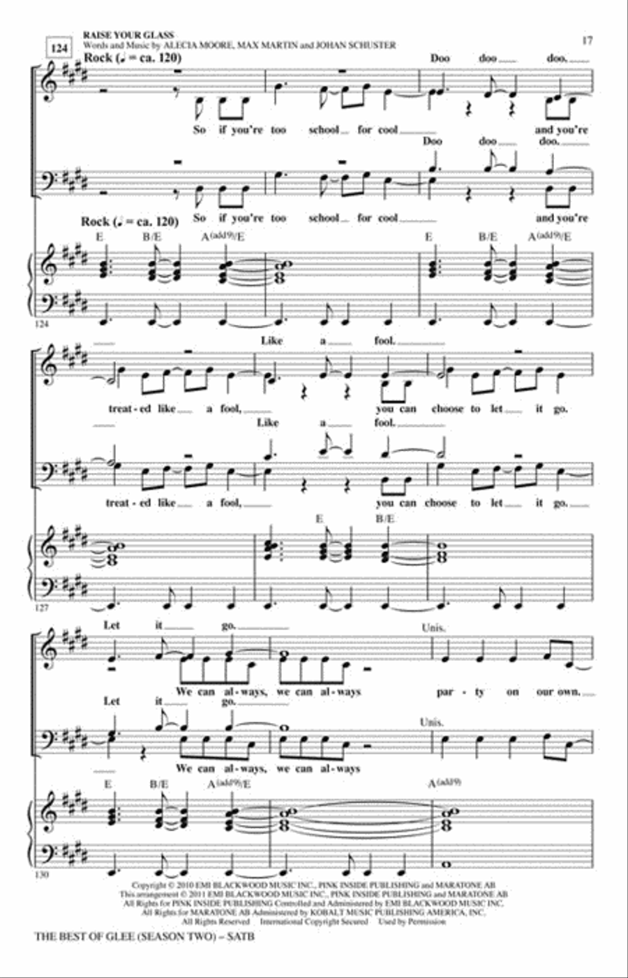 The Best of Glee - Season Two (Medley) Show Choir scores gallery preview page 5