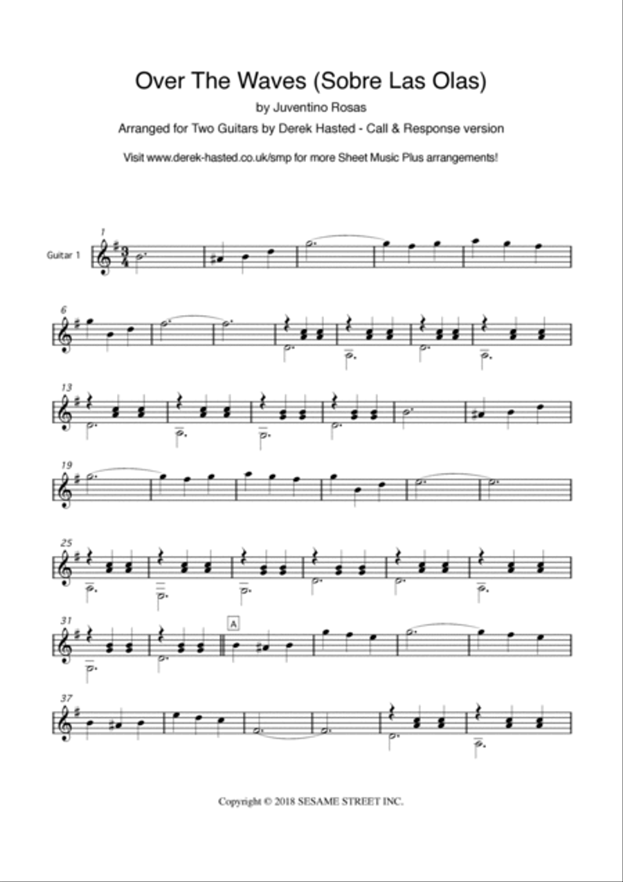Over The Waves (Sobre Las Olas) - guitar duet Acoustic Guitar scores gallery preview page 6