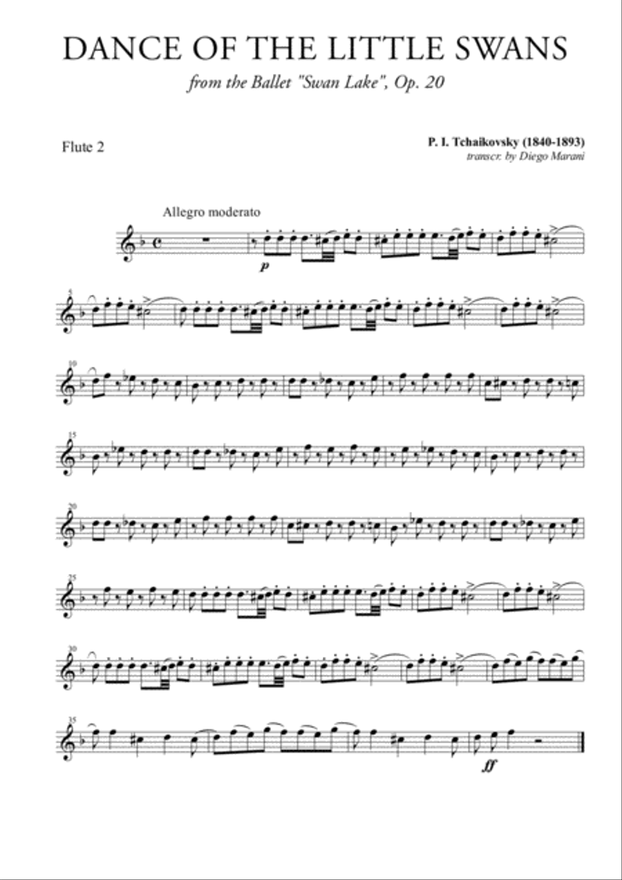 Dance of the Little Swans for Flute Quartet Flute Quartet scores gallery preview page 2