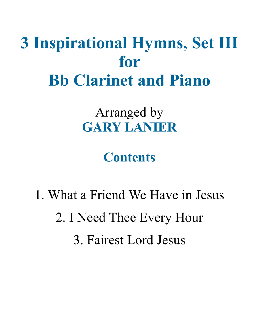 Gary Lanier: 3 INSPIRATIONAL HYMNS, Set III (Duets for Bb Clarinet & Piano) Woodwind Duet scores gallery preview page 2