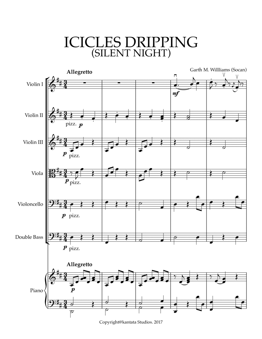 ICICLES DRIPPING FOR YOUNG STRING ORCHESTRA Chamber Music scores gallery preview page 1