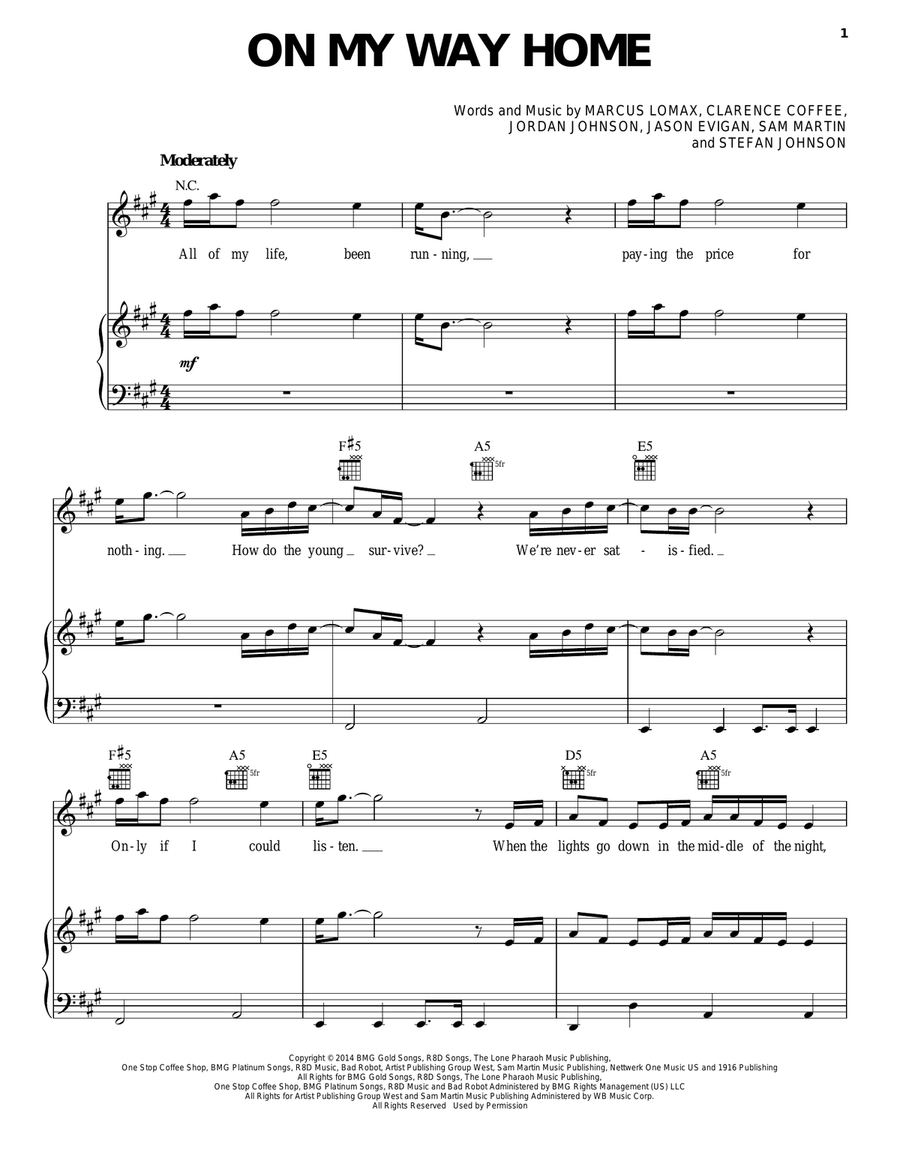 On My Way Home A Cappella scores gallery preview page 1