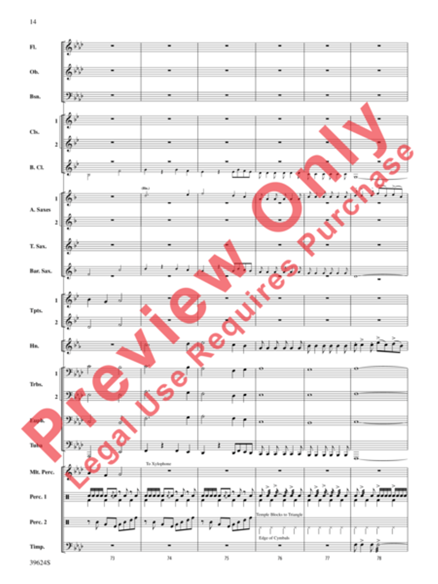Cradle Hymn Concert Band scores gallery preview page 15