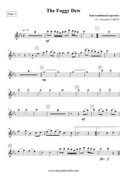 The foggy dew - Irish traditionnal for young band - Score & Parts image number null