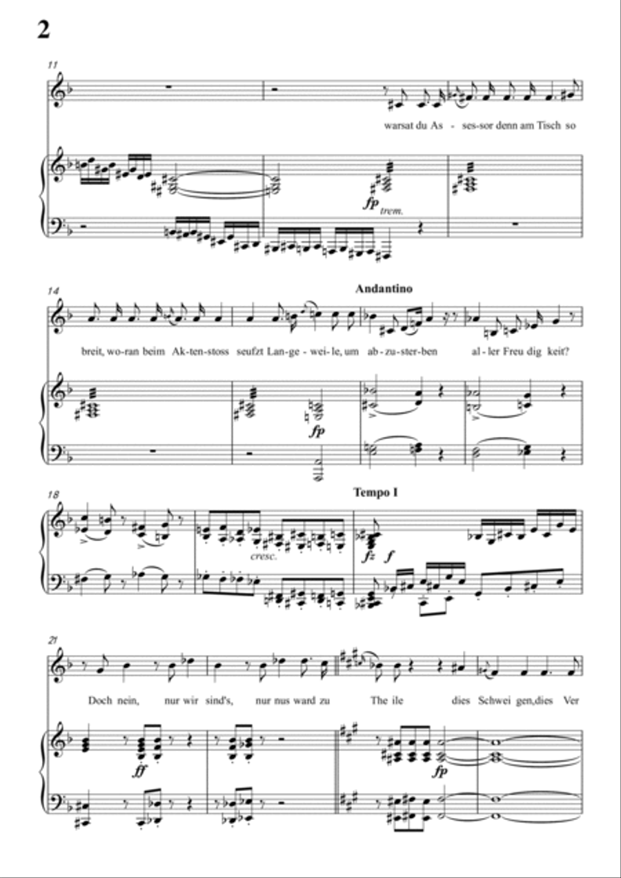 Schubert-Epistel(Herrn Joseph Spaun) in d minor,D.749,for Vocal and Piano Voice scores gallery preview page 3