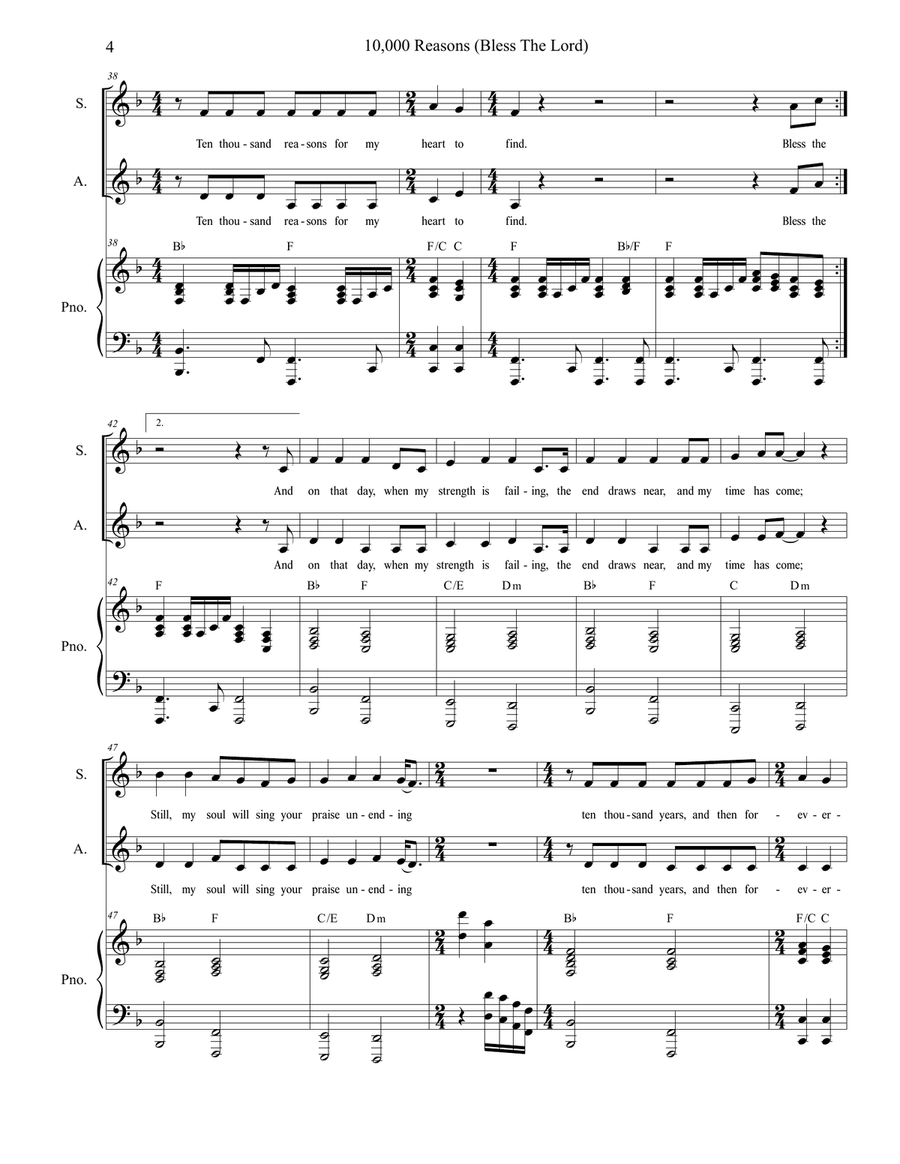10,000 Reasons (Bless The Lord) SA scores gallery preview page 4