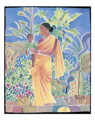 Indian Garden Madonna Notecard