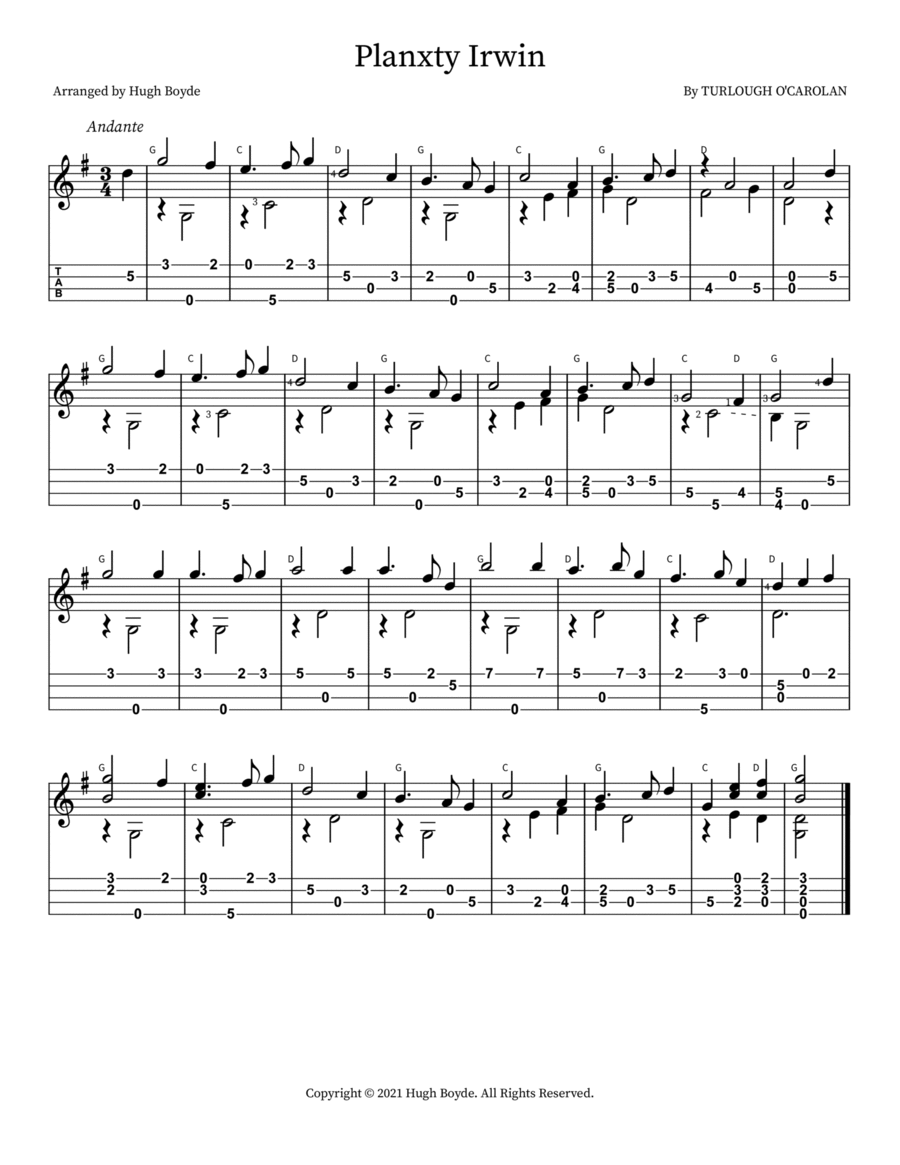 Planxty Irwin Mandolin scores gallery preview page 1