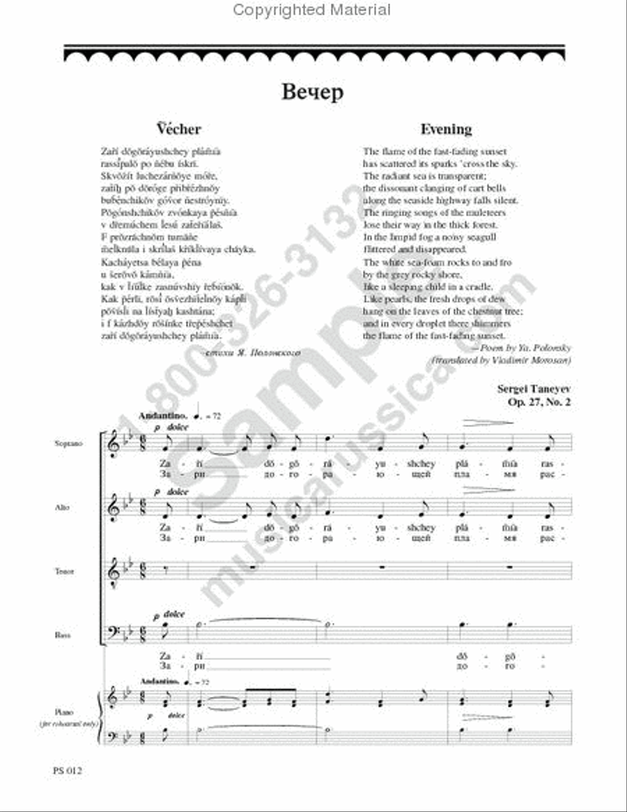 Evening 4-Part scores gallery preview page 2