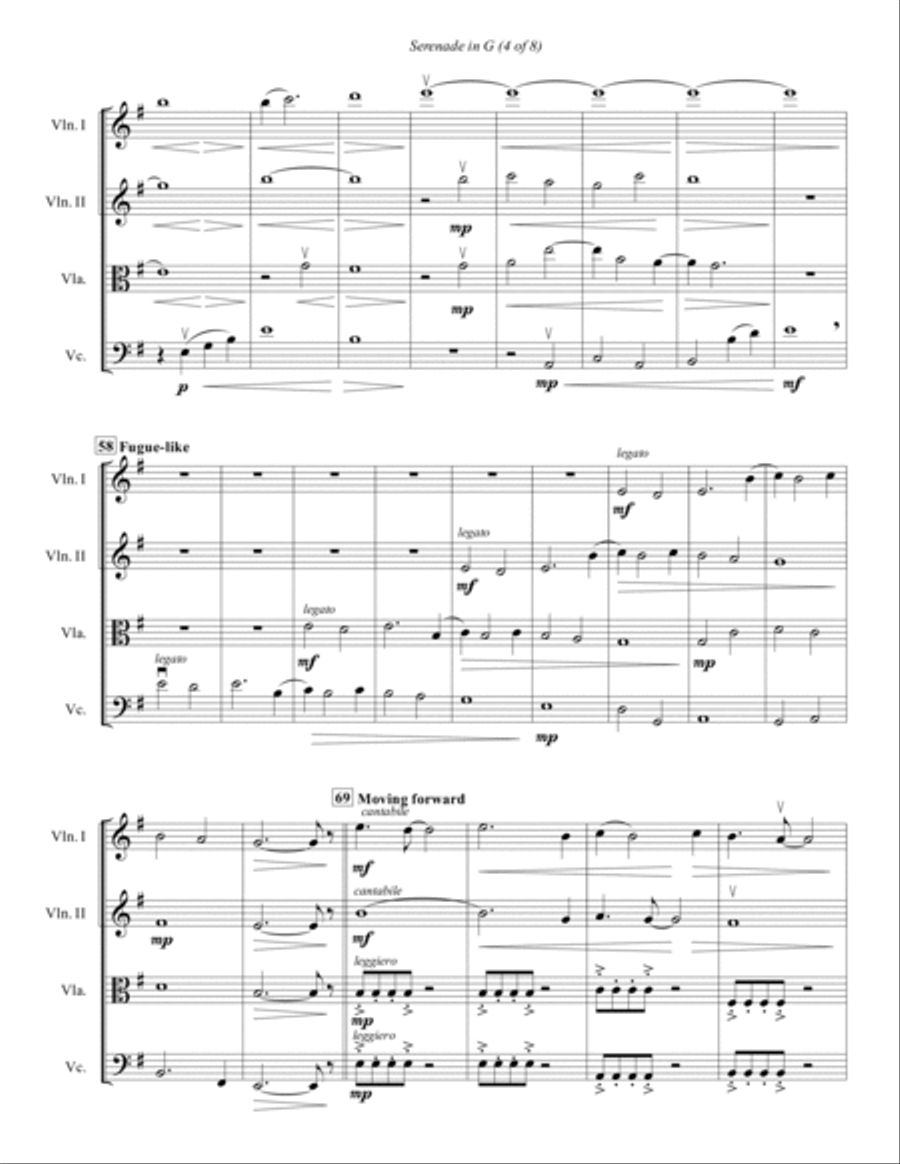 Serenade in G String Quartet scores gallery preview page 5