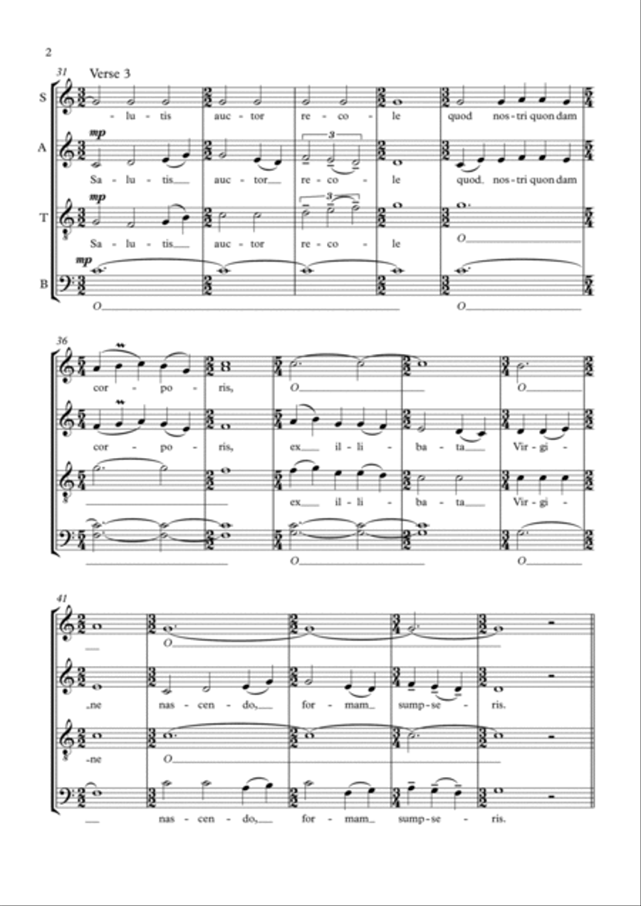 Christe Redemptor Omnium (SATB) Divisi scores gallery preview page 2