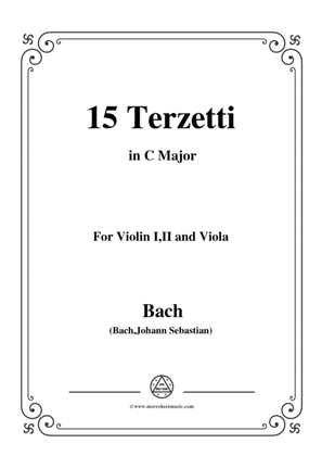 Book cover for Bach,J.S.-15 Terzetti,for Violin I,II and Viola in C Major
