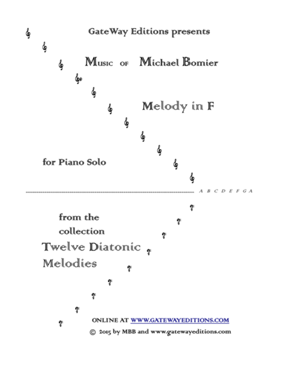 Melody in F, from 12 Diatonic Melodies Piano Method scores gallery preview page 1