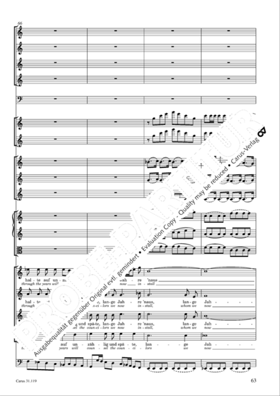 Praise the Lord, O Jerusalem (Preise, Jerusalem, den Herrn) 4-Part scores gallery preview page 64