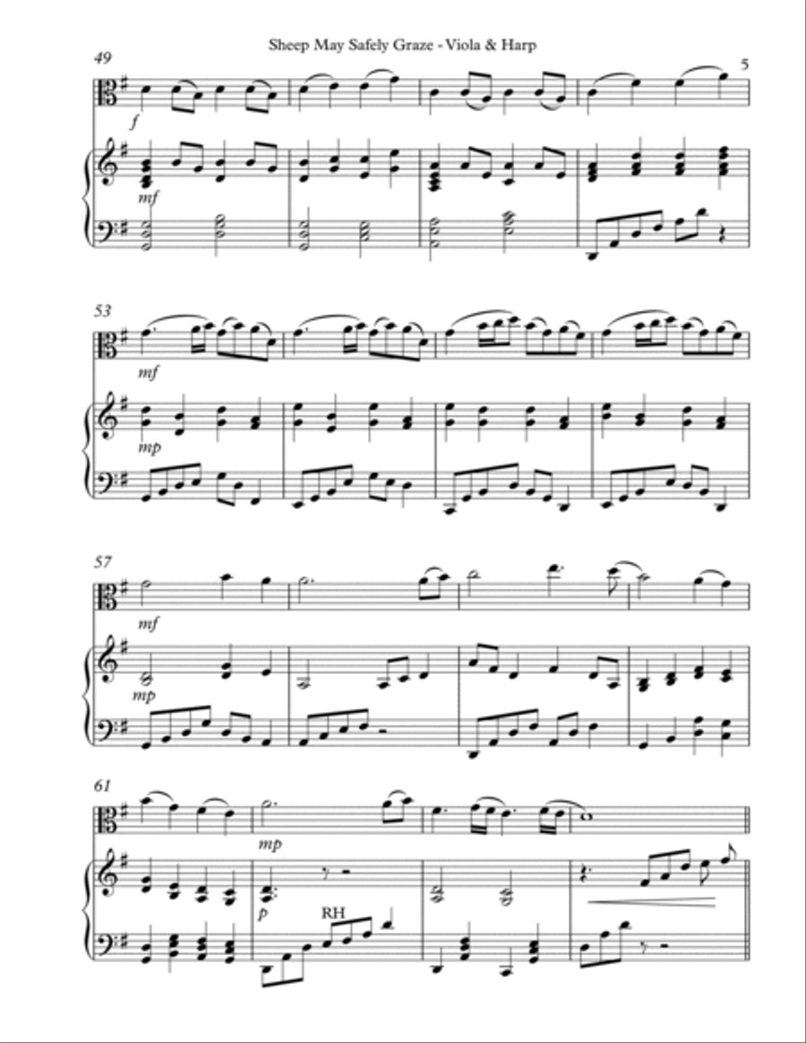 Sheep May Safely Graze, Duet for Viola & Harp image number null