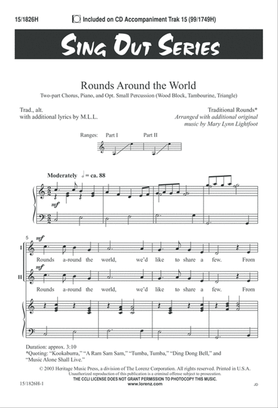 Rounds Around the World 2-Part scores gallery preview page 1