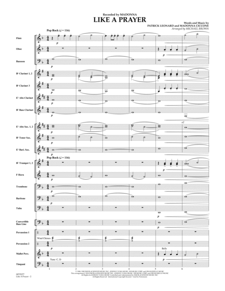 Like A Prayer - Conductor Score (Full Score)