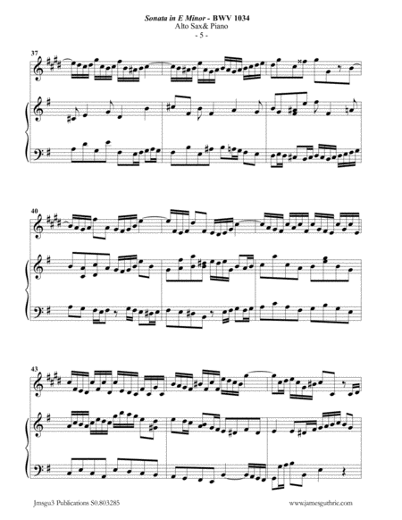 BACH: Sonata BWV 1034 for Alto Sax & Piano image number null
