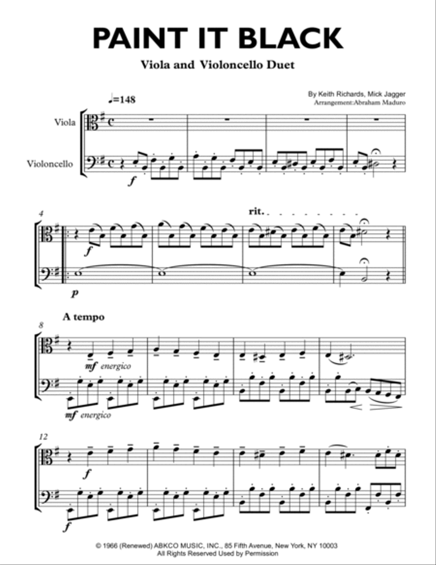 Paint It, Black String Duet scores gallery preview page 2