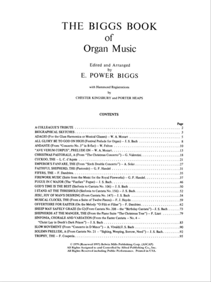 The Biggs Book of Organ Music