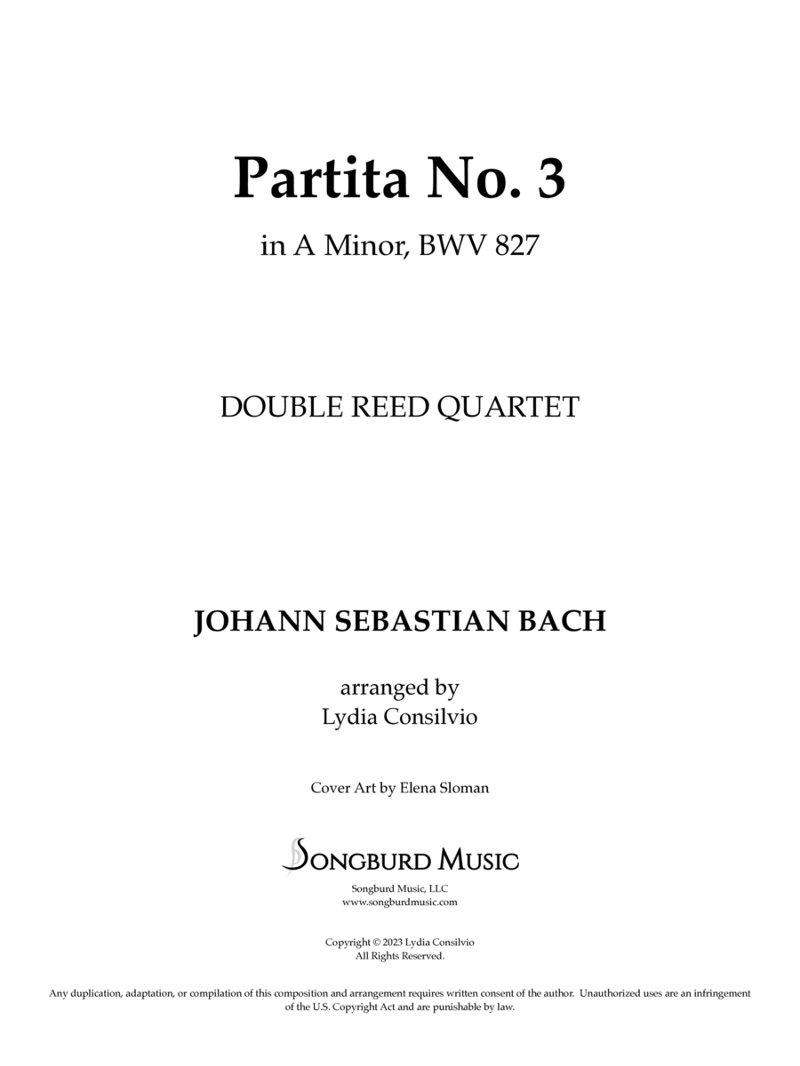 Partita No. 3 in A Minor, BWV 827 Woodwind Ensemble scores gallery preview page 1