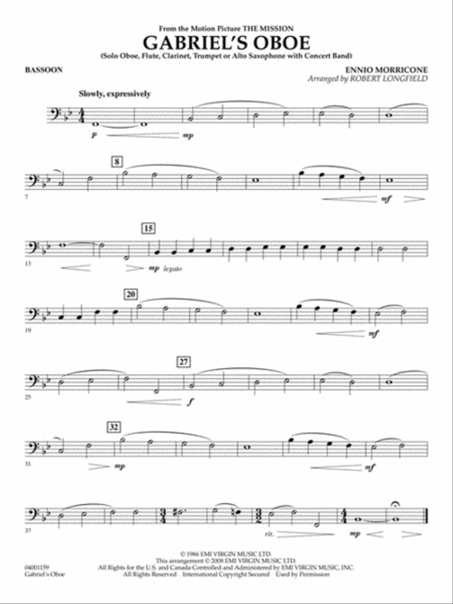 Gabriel's Oboe (from The Mission) Concert Band scores gallery preview page 5