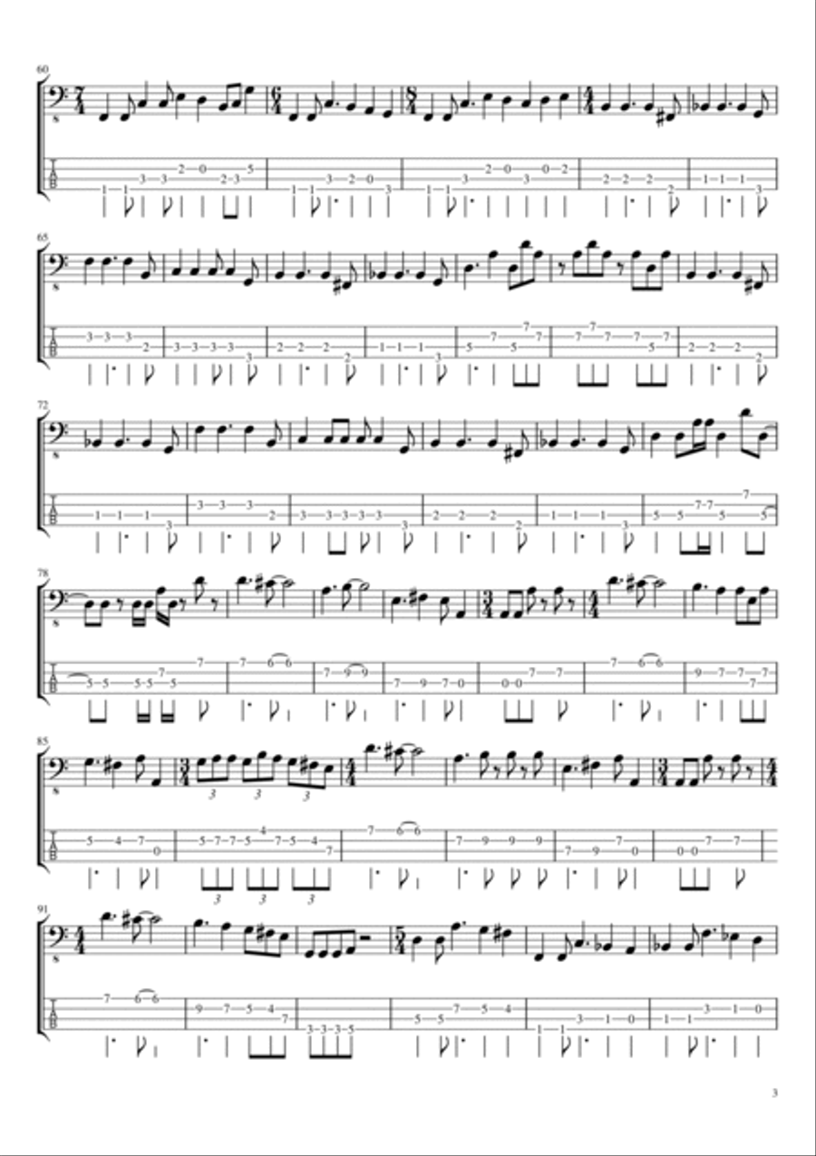 Freewill Guitar Tablature scores gallery preview page 3