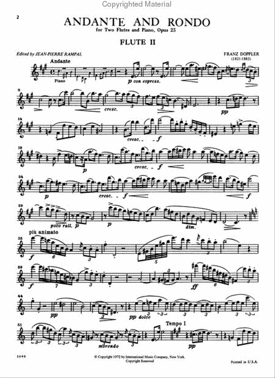 Andante And Rondo In C Major, Opus 25 Flute Duet scores gallery preview page 3