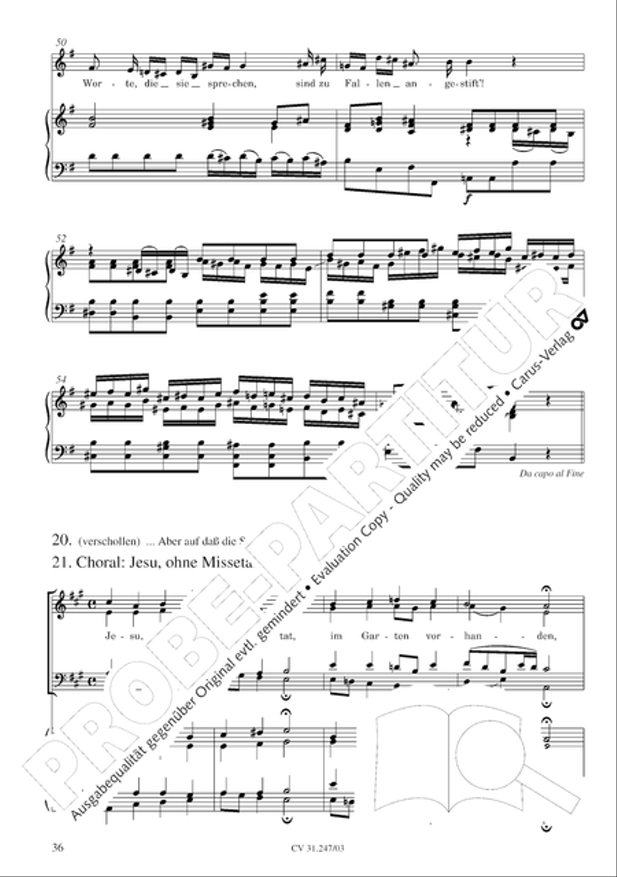 St. Mark Passion (Markus-Passion) 4-Part scores gallery preview page 37