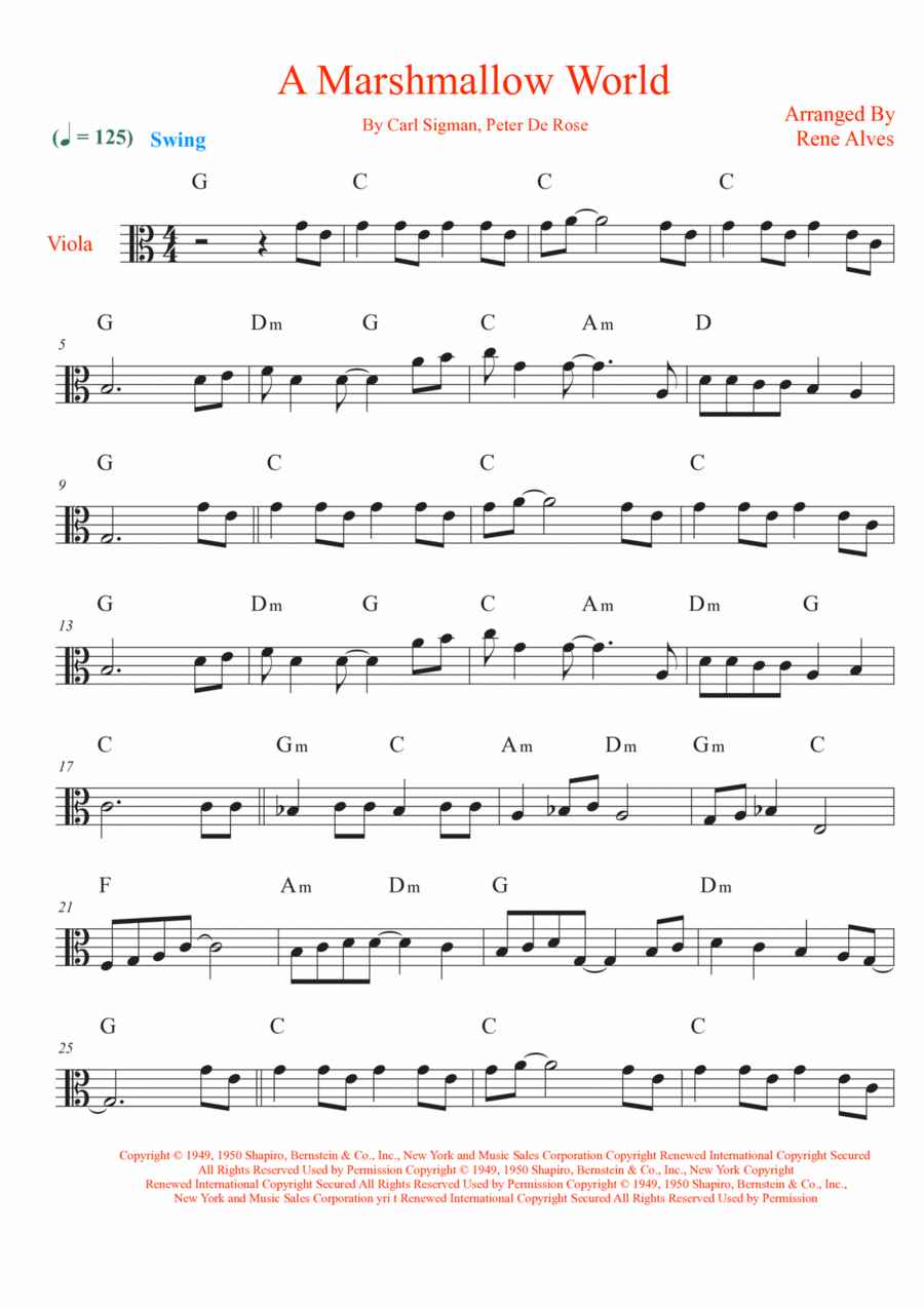 A Marshmallow World A Marshmallow World Viola Solo scores gallery preview page 1