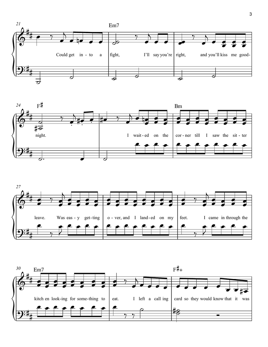 THE DINER Easy Piano scores gallery preview page 3