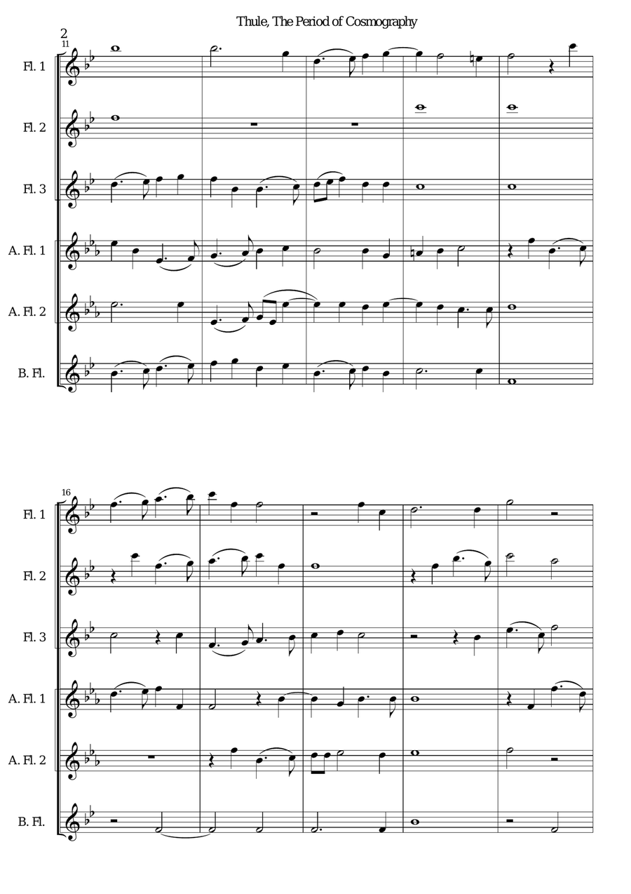 Thule, The period of Cosmography and The Andalusian Merchant for flute sextet or flute choir Flute Choir scores gallery preview page 2