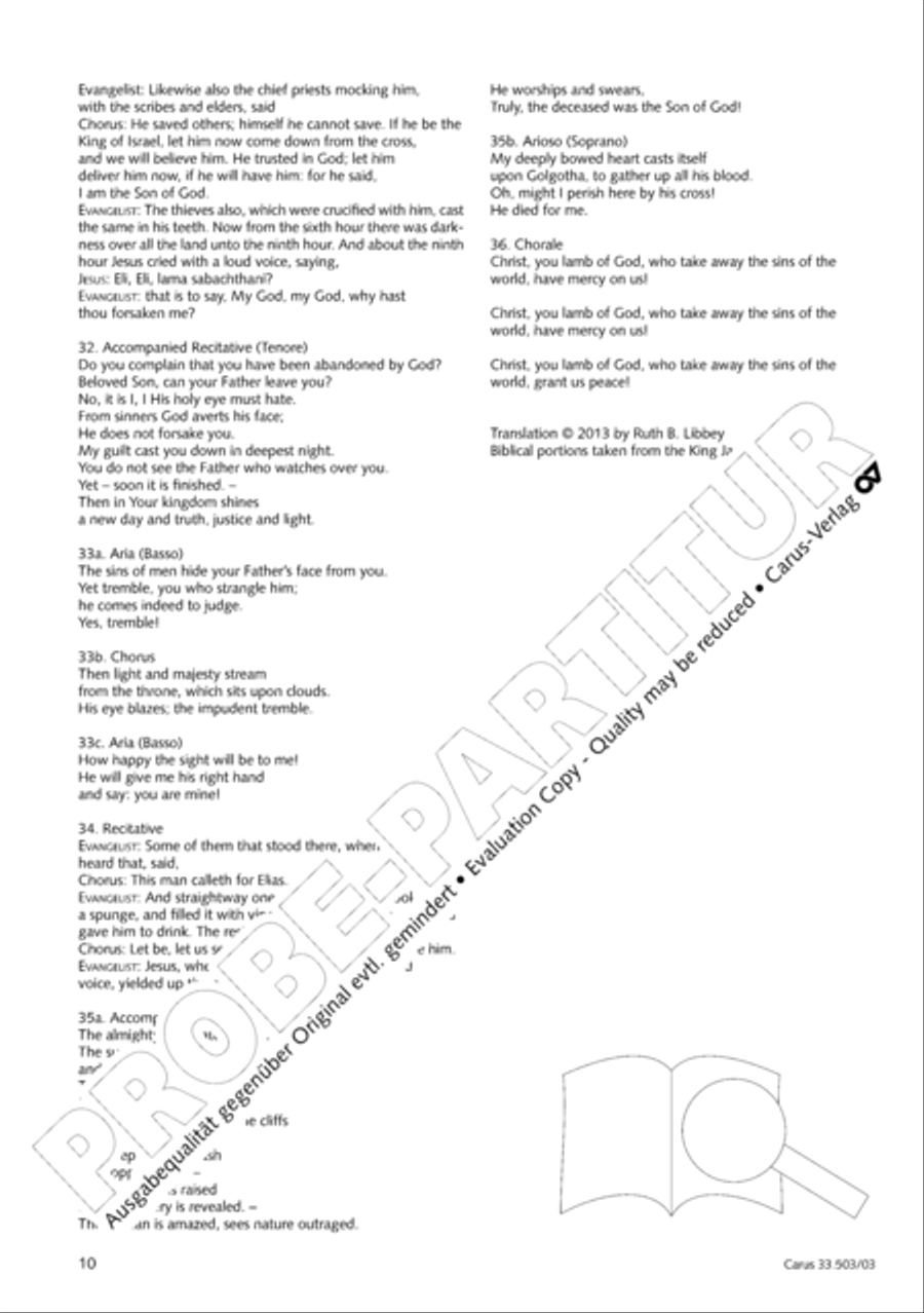 Passion according to St. Matthew (Passions-Musik nach dem Evangelisten Matthaus) SSATB scores gallery preview page 11