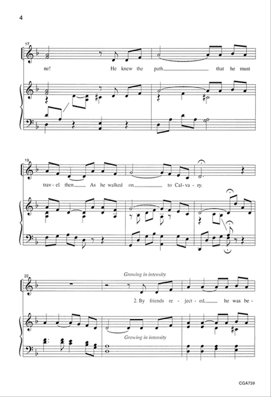 The Walk to Calvary Unison Choir scores gallery preview page 4