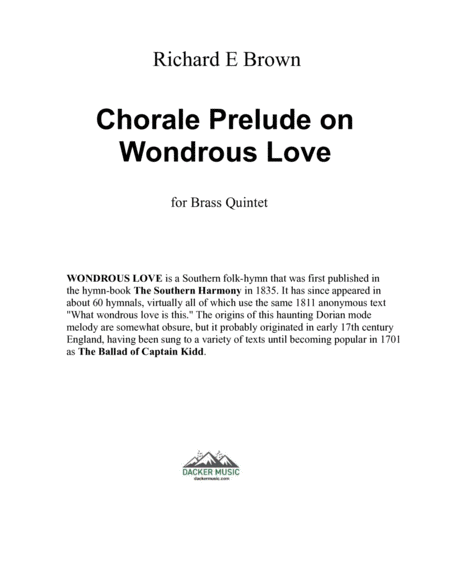 Chorale Prelude on Wondrous Love - Brass Quintet image number null