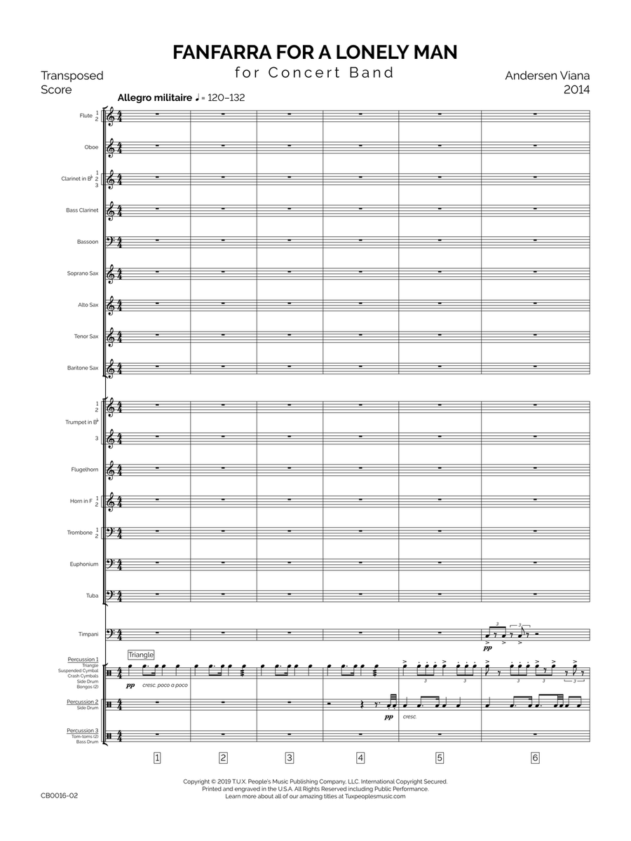 Fanfarra for a Lonely Man Concert Band scores gallery preview page 6