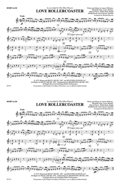 Love Rollercoaster: Horn in B flat