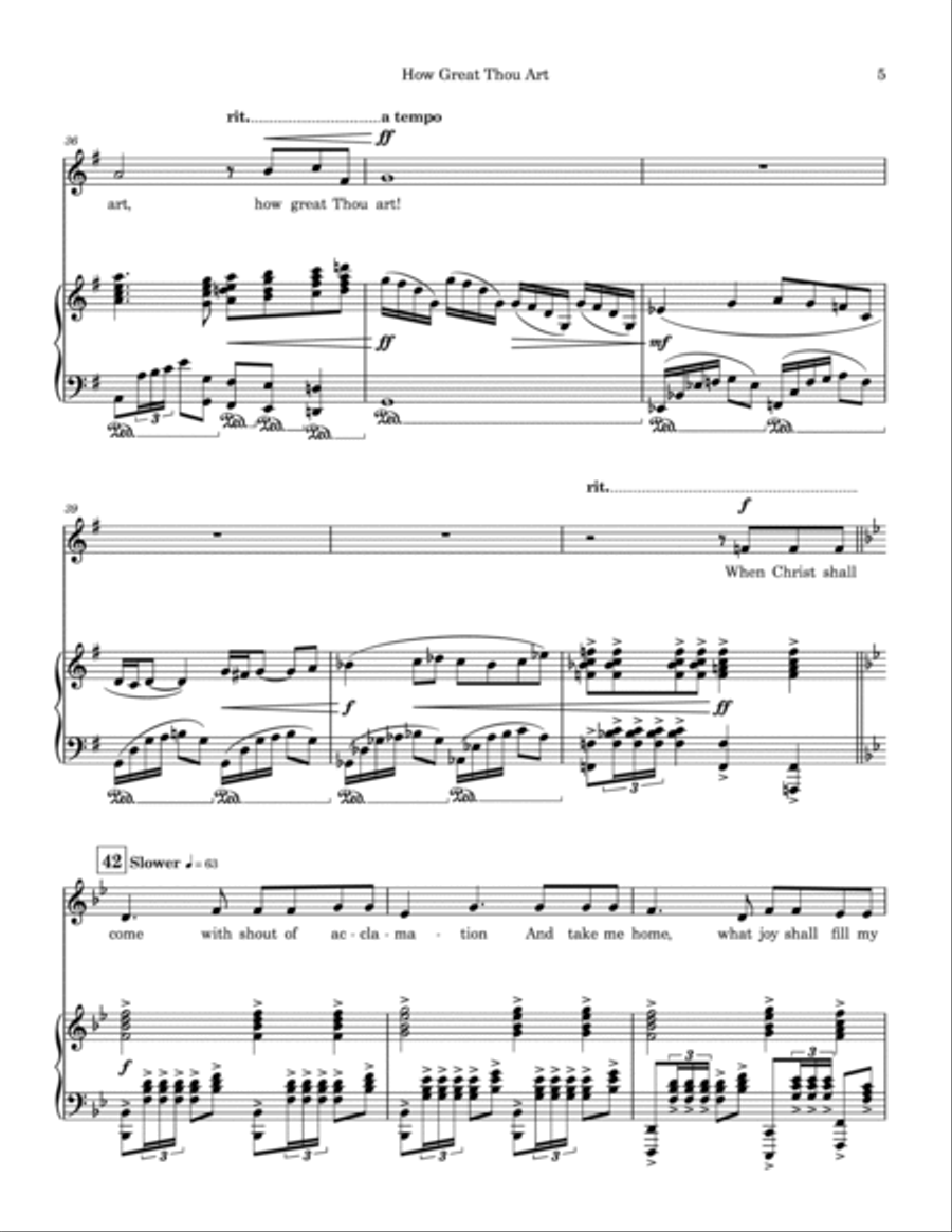 How Great Thou Art - Voice & Piano Accompaniment Voice scores gallery preview page 6