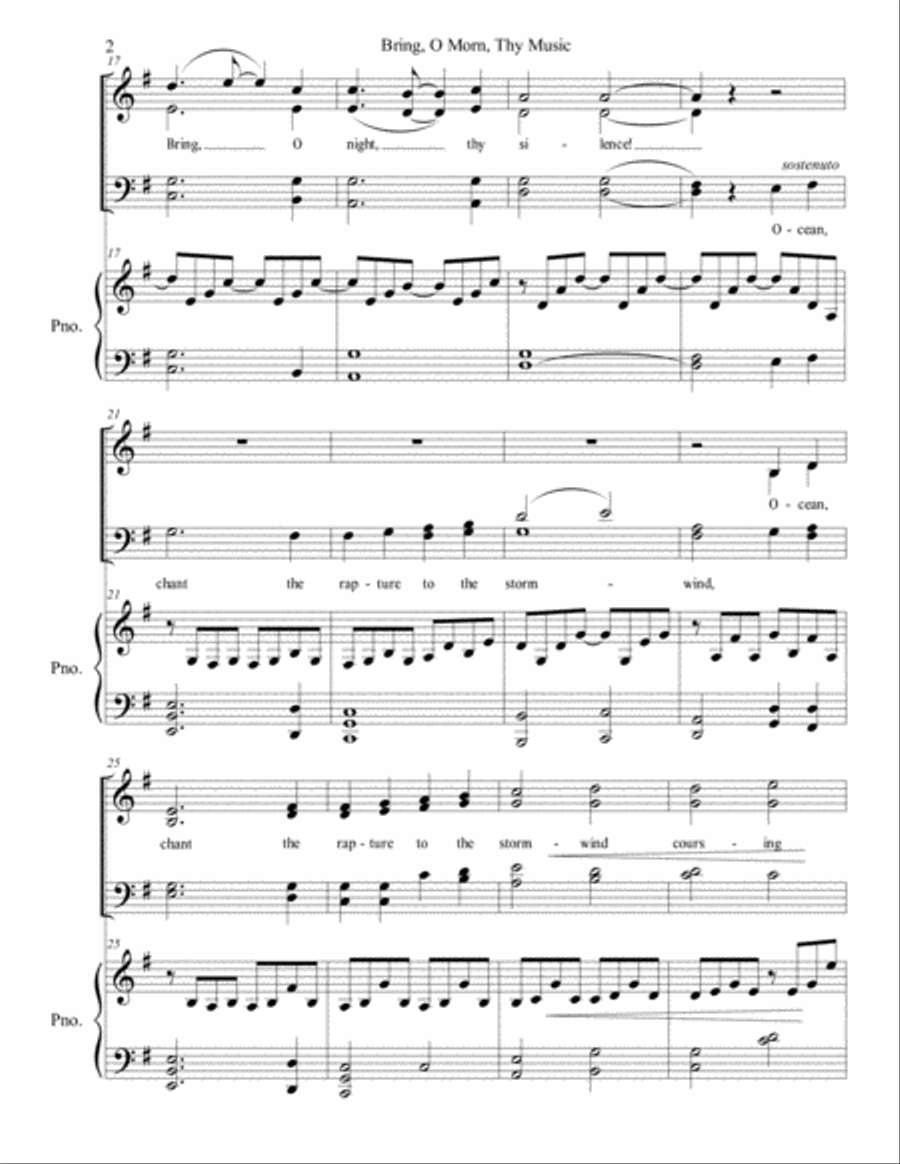 Bring, O Morn, Thy Music (SATB/piano) - Brenda Portman 4-Part scores gallery preview page 2