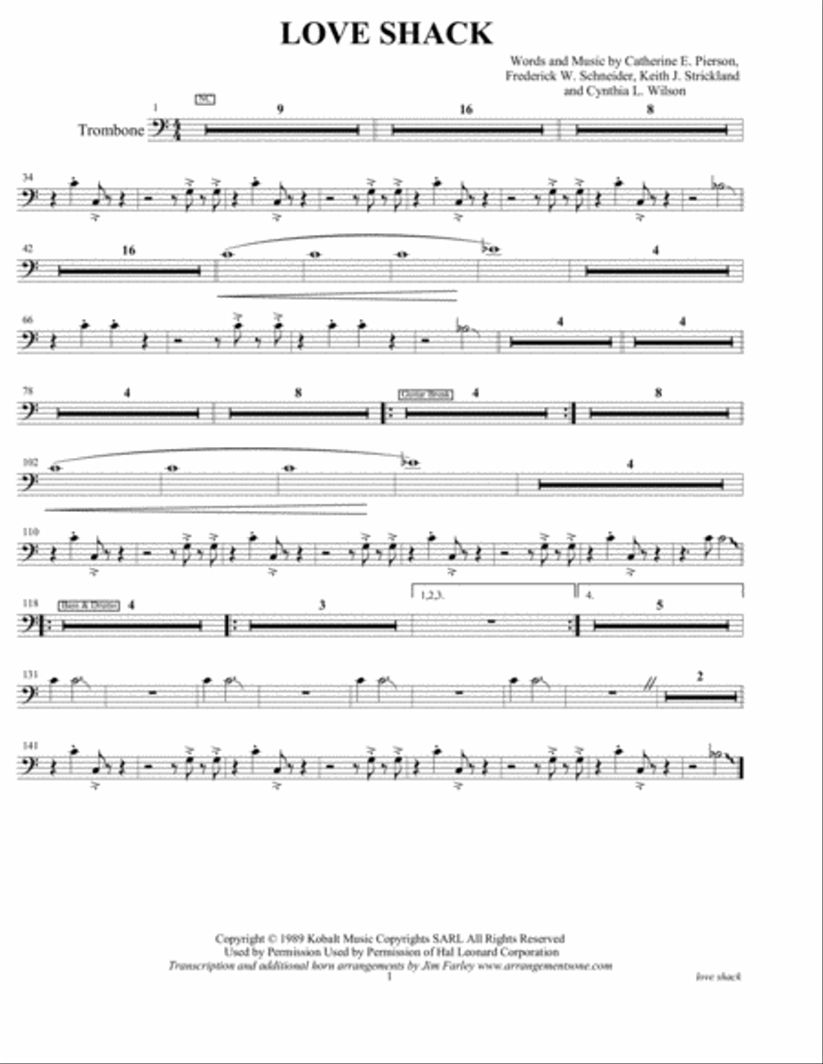 Love Shack Tenor Saxophone scores gallery preview page 3
